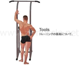 懸垂（ワイドグリップ）と筋力トレーニング器具