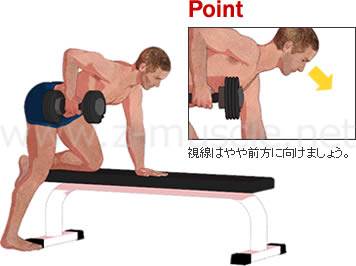 ダンベル・ローイングと視線の方向