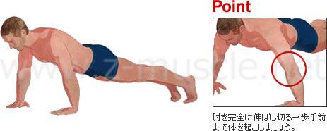 腕立て伏せ（プッシュアップ）：起き上がる