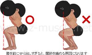 スクワットと膝関節の位置